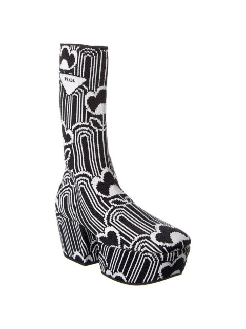 Prada Prada Jacquard Knit Platform Boot
