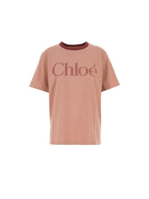 Chloé CHLOE Melange Dark Pink Cotton T-shirt New & Authentic (Wome