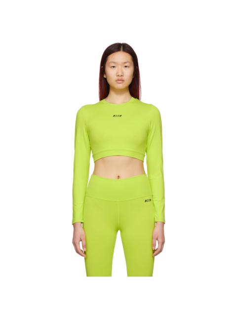 MSGM Green Micro Logo Sport Top