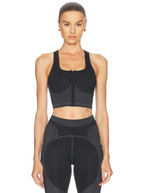 Two-Tone Zipped Crop Top
