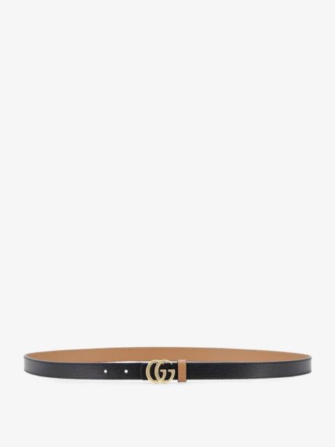 GUCCI Gucci Reversible Calfskin Belt Black Women