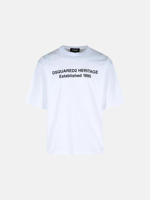 DSQUARED2 'HERITAGE' WHITE COTTON T-SHIRT