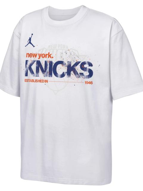 Jordan Jordan Youth New York Knicks White Statement T-Shirt