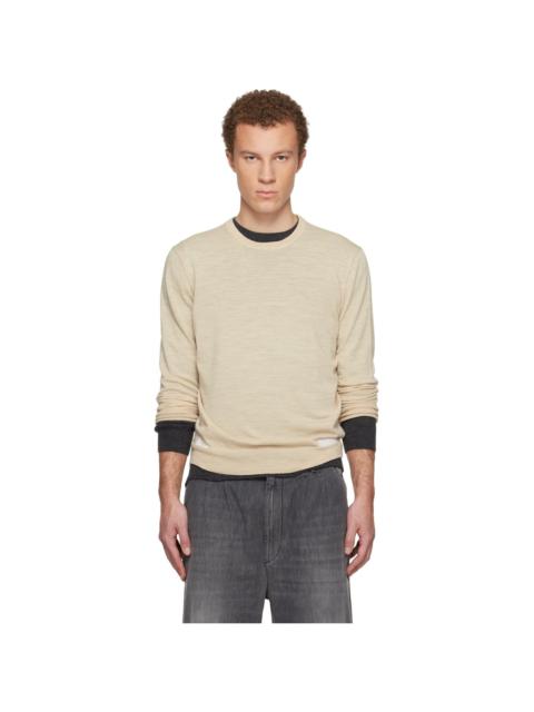 Maison Margiela Beige Wool-Blend Patch Sweater