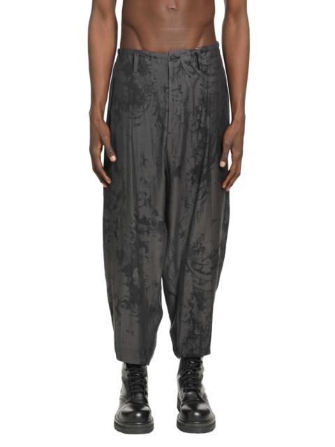 Yohji Yamamoto Jacquard Draped Trousers