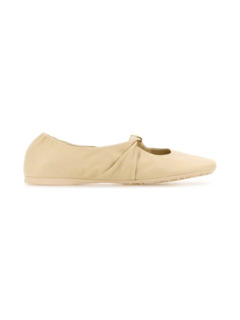 Loewe Cream Nappa Leather Pebble Ballerinas
