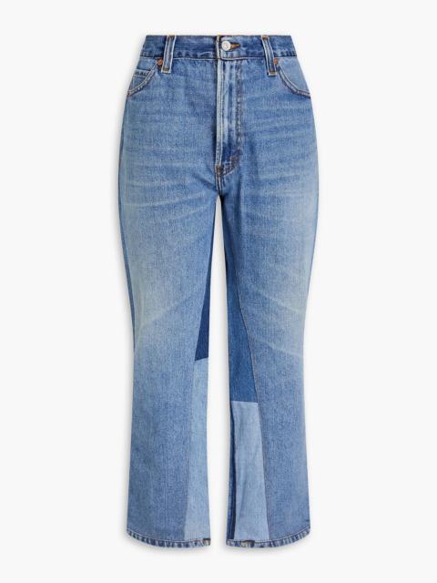 Other Designers 70s patchwork high-rise flared jeans