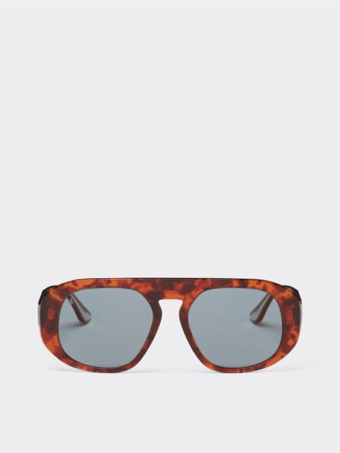 Ferrari Ferrari sunglasses in brown tortoiseshell acetate with polarised blue lenses