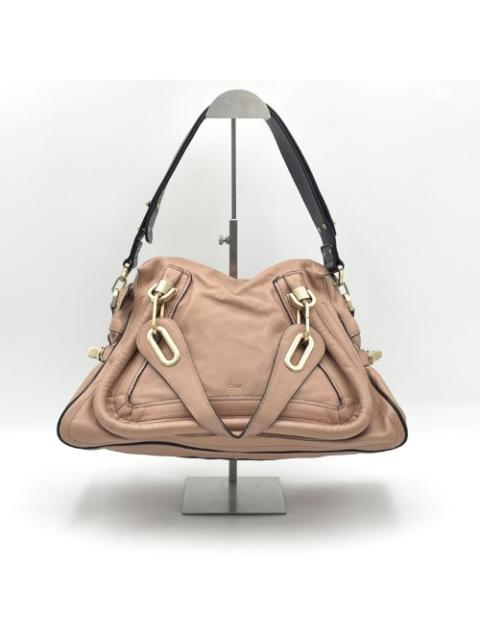 Chloé Chloe Pink Beige Leather Paraty Two-Way Bag