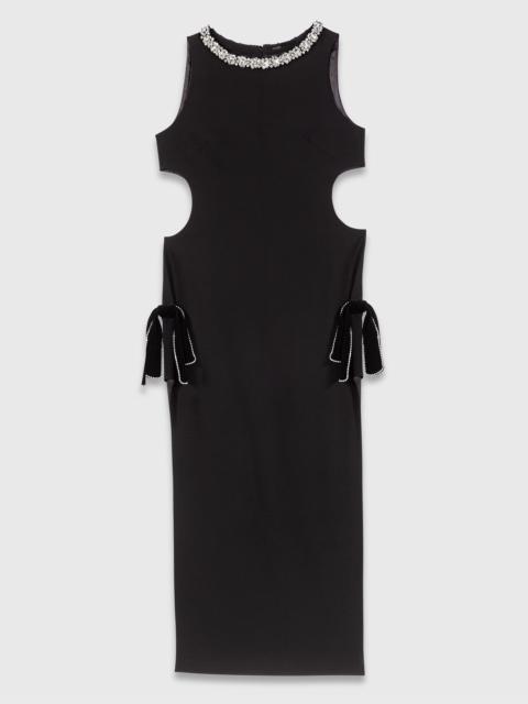 maje Jewel-collar maxi dress
