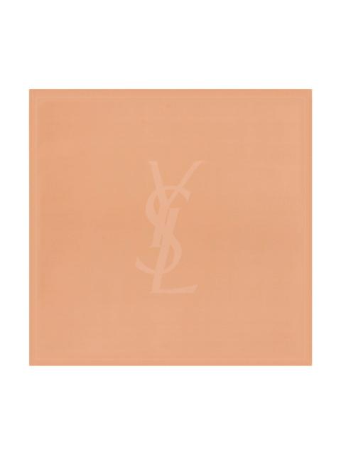 SAINT LAURENT Saint Laurent Women Cassandre Square Scarf In Semi-Sheer Silk Charmeuse