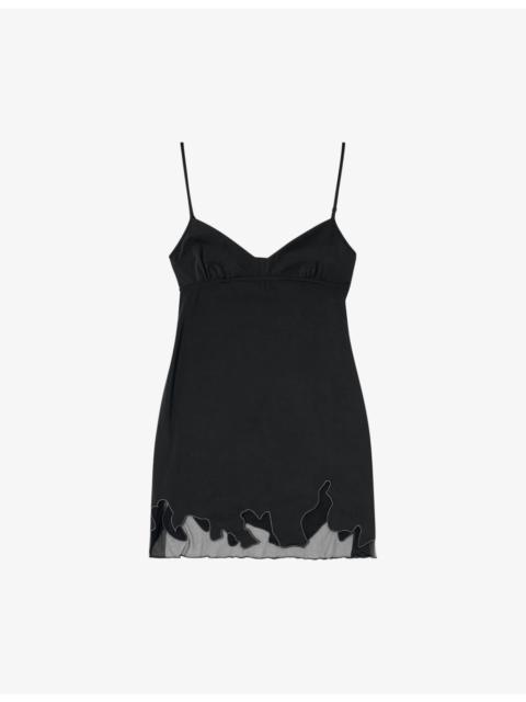 Diesel D-Inlay-R1 Tulle-Inlay Stretch-Woven Mini Dress