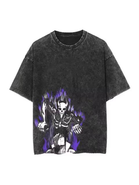 Other Designers Japanese Brand - Dark Aesthetic Graphic T-Shirt – Skeleton & Flame Design