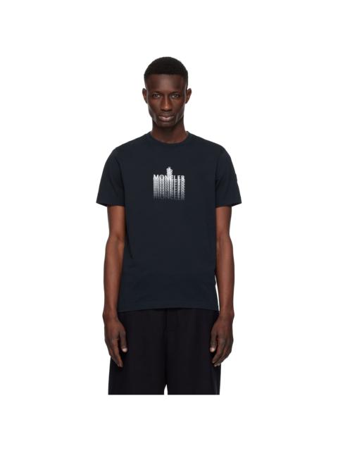 Moncler Navy Faded Logo Cotton T-shirt