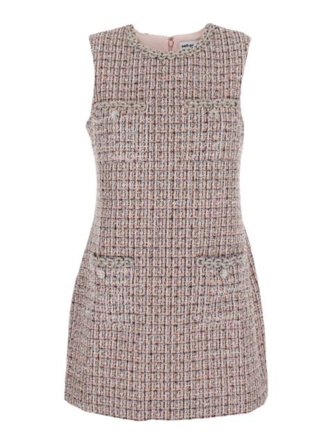 self-portrait Self-Portrait Women Pink Boucle Sleeveless Mini Dress