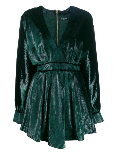 Balmain Metallic Flared Dress