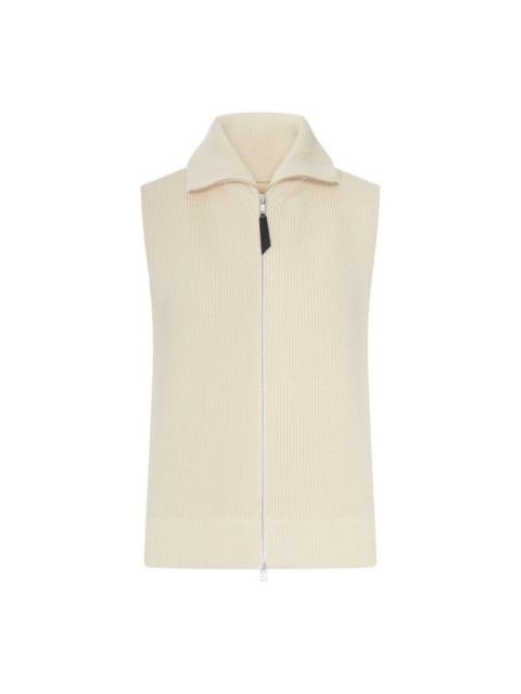 Maison Margiela MAISON MARGIELA Ecru Knit Zip-Up Vest New & Authentic (Women