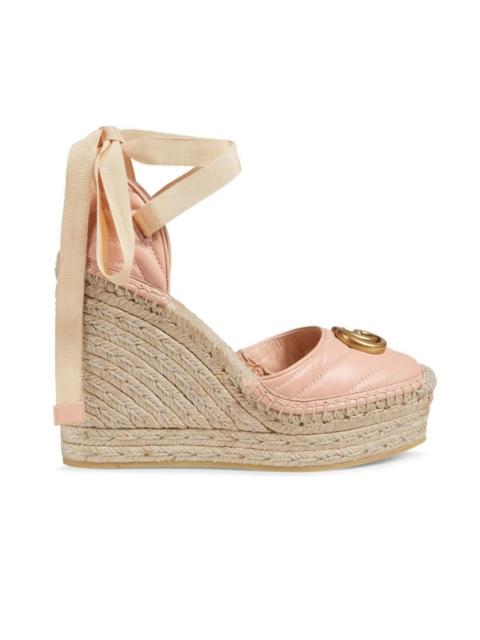 GUCCI Leather Matelassé Platform Espadrilles