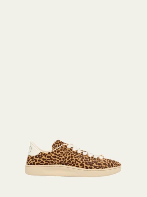 Valentino Royco Leopard Calf Hair Low-Top Sneakers