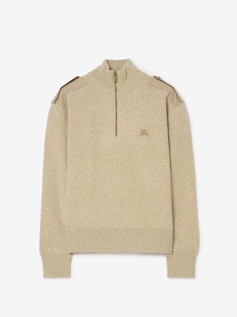 Burberry Wool Cashmere Half-zip Sweater