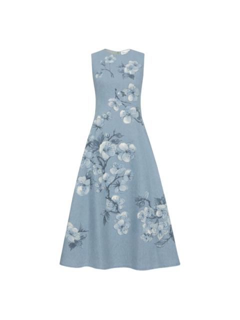 printed denim dress