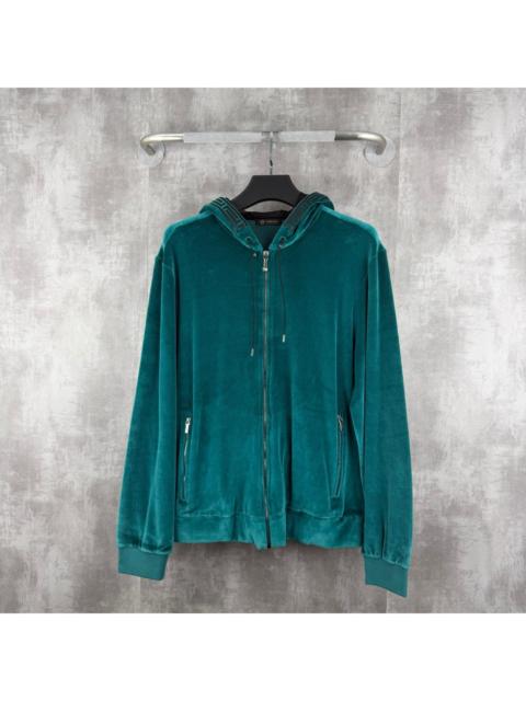 VERSACE Versace Lake Green Medusa Velvet Zipper Jacket