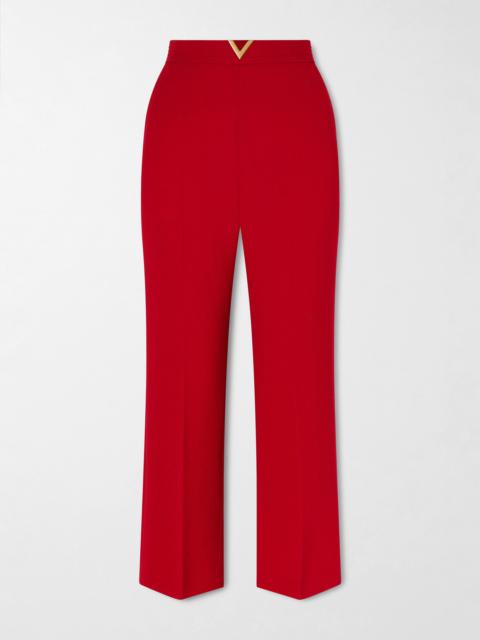 Valentino Embellished Wool Straight-leg Pants
