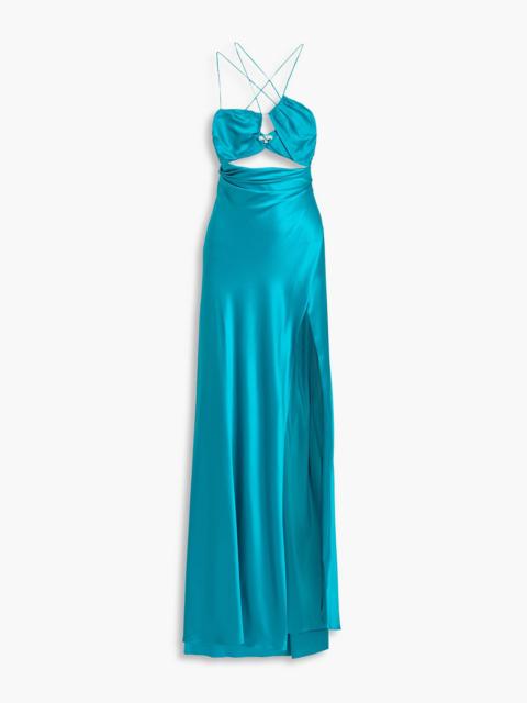 THE SEI Cutout silk-satin gown