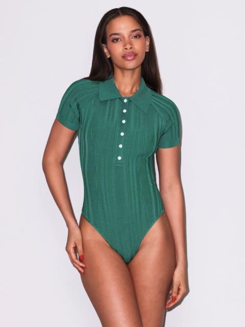 Fleur du Mal Rib Polo Bodysuit