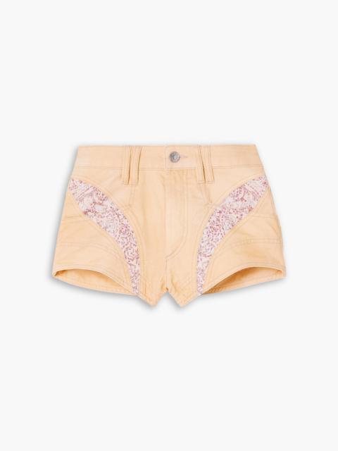 Isabel Marant Neida patchwork embroidered denim shorts