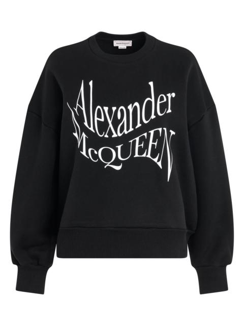 Alexander McQueen Warped Print Sweatshirt in Black