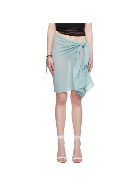 LUDOVIC DE SAINT SERNIN Blue Pareo Miniskirt