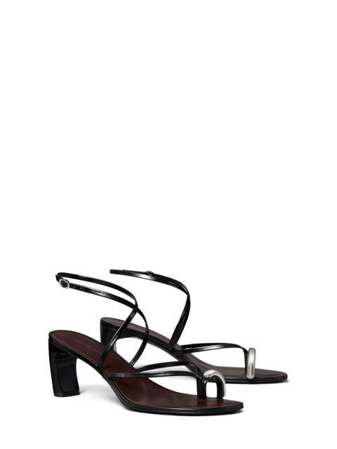 TORY BURCH Tory Burch Strappy Sandal in Perfect Black /Silver at Nordstrom