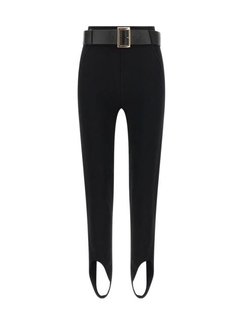 self-portrait Self-portrait Stretch Jersey Leggings With Belt Black