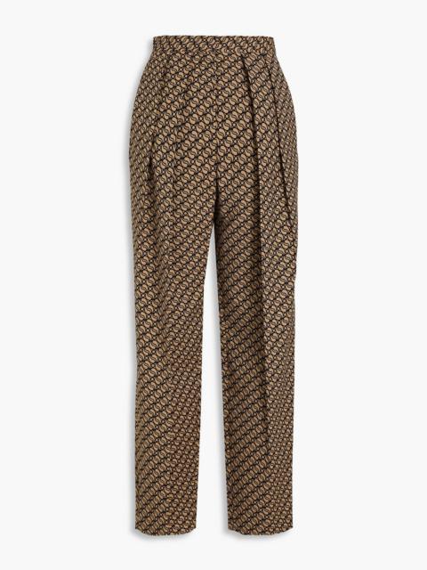 Stella McCartney Pleated wool-blend jacquard tapered pants