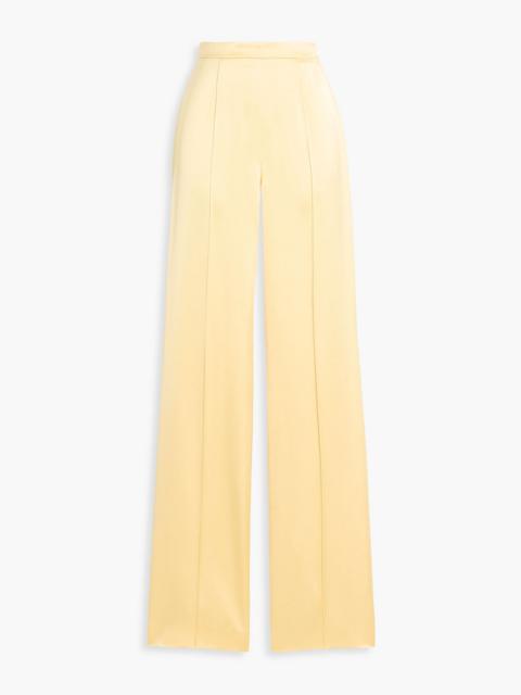 Another Tomorrow Satin straight-leg pants
