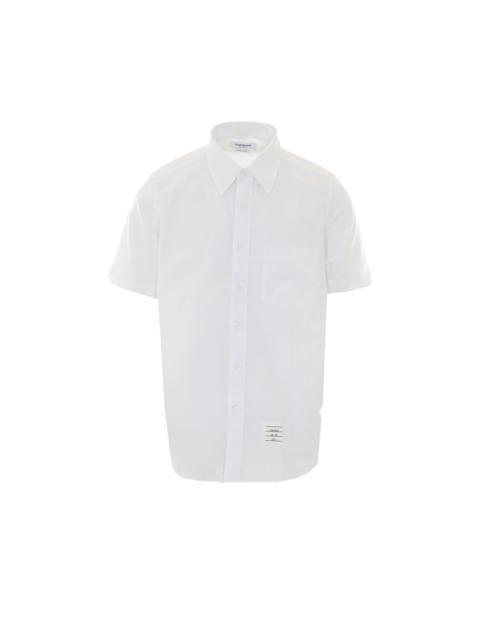 Thom Browne Thom Browne Men Logo Straight Fit Oxford Short Sleeves Shirt