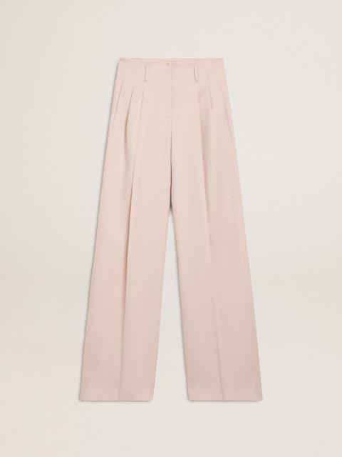 Golden Goose Women's pants in pink tailored wool fabric