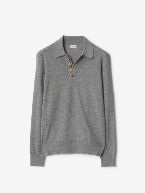Burberry Long-sleeve Wool Polo Shirt