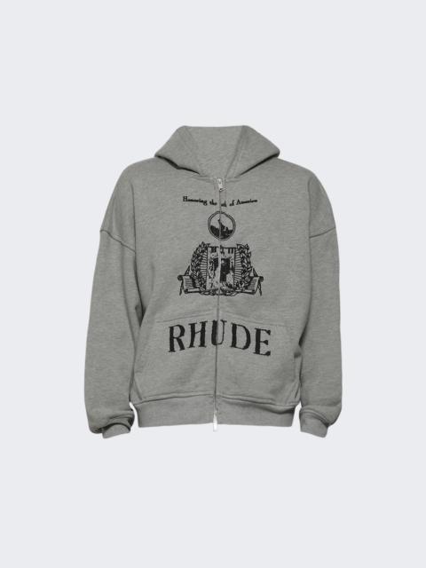 Rhude Youth Of America Zip-up Hoodie Heather Grey