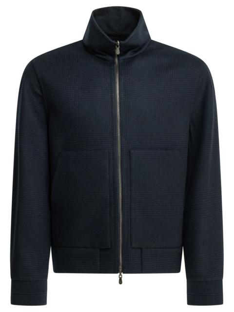 Brunello Cucinelli Brunello Cucinelli Cashmere Bomber Jacket Blue