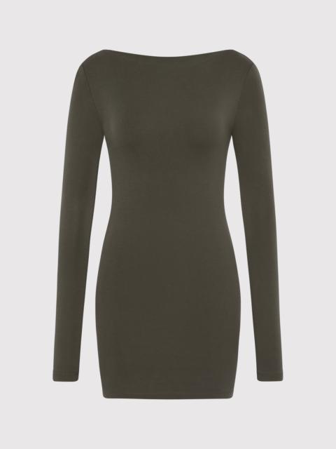 ST. AGNI Organic Cotton Bateau Dress - Khaki