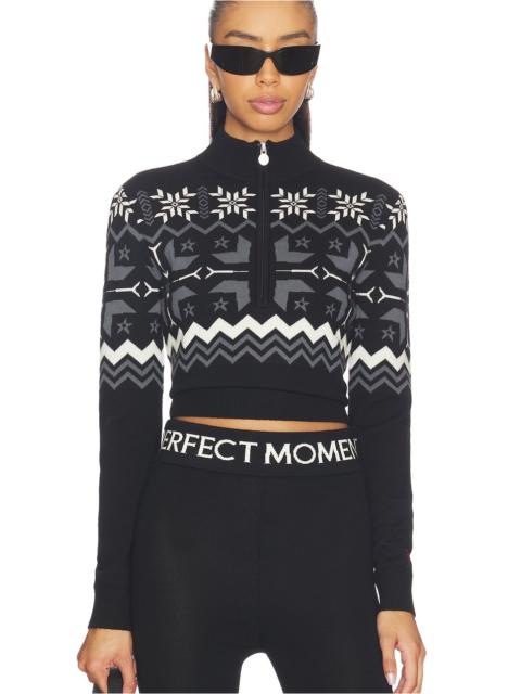 PERFECT MOMENT Nordic Merino Wool Half-zip Sweater