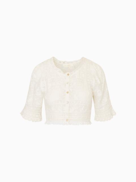 LoveShackFancy Nerissa Cotton Victorian Crop Top