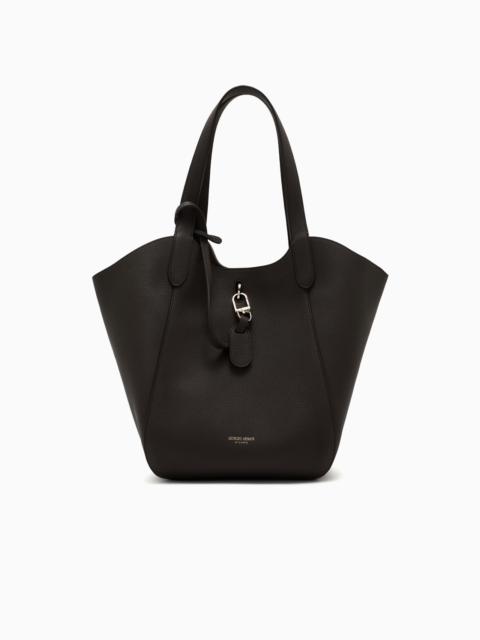 GIORGIO ARMANI MEDIUM PEBBLED LEATHER HANDBAG