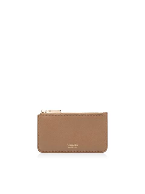 TOM FORD SUPPLE GRAIN LEATHER ZIPPED CARD HOLDER