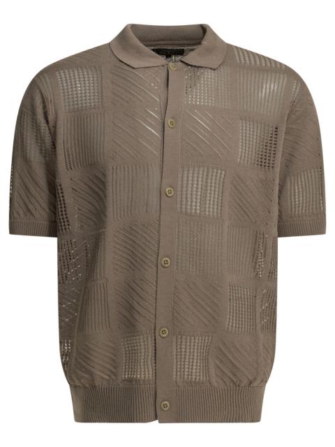 BEAMS PLUS Beams Plus Textured Knit Button-down Polo Shirt