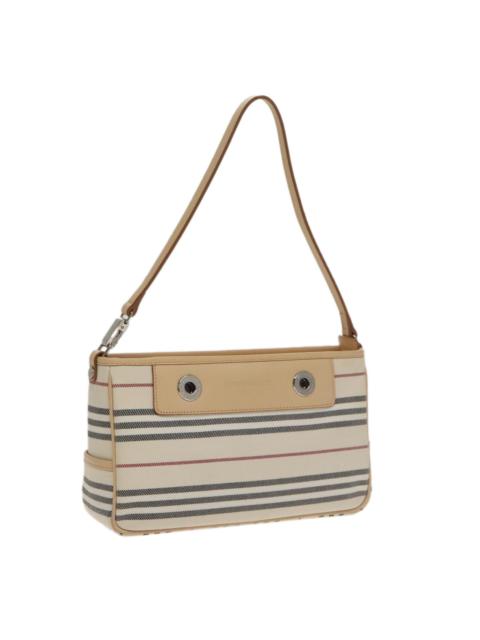 Burberry Burberry Nova Check Shoulder Bag Canvas Leather Beige White