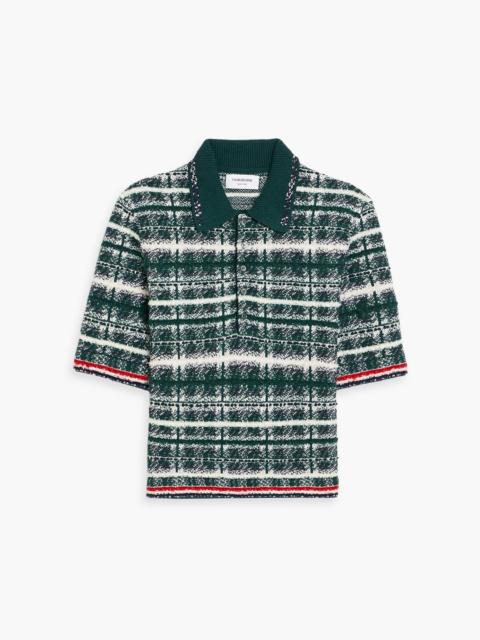 Thom Browne Checked wool-blend polo sweater