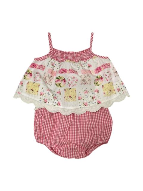 Dior BABY DIOR Floral Gingham Cami Top and Shorts Set Up